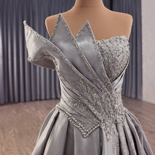 Elegant High-end Grey Handmade Prom Gown Princess Wedding Dress - Rosymae