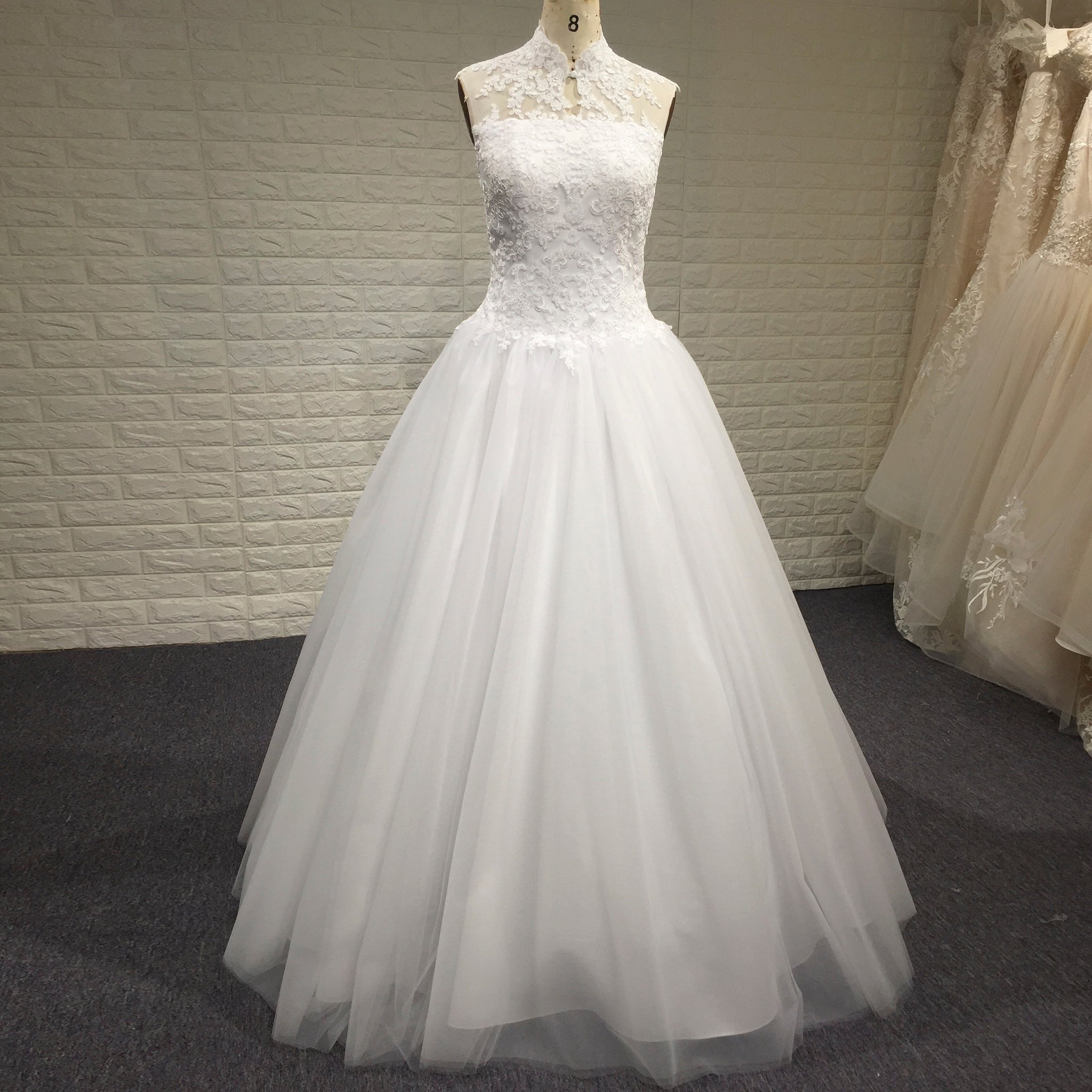 empire waist vintage wedding dress A-line Strapless Ivory Satin Rustic with Pockets QW2328 US16 / White Country/Garden/Court Vintage 1960s Empire Waist Ivory