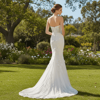Elegant Lace Mermaid Wedding Dress with Long Sleeve Jacket - Rosymae