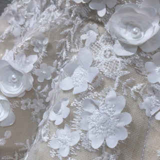Elegant Luxury Off-the-Shoulder Ball Gown Wedding Dress with 3D Floral - Rosymae