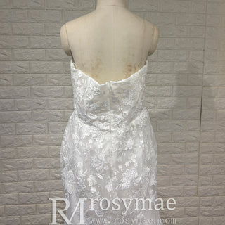 Gorgeous Mermaid Lace Appliqued Wedding Dress with Vneck