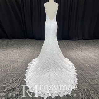 Elegant Multi-Lace Tank V-Neck Mermaid Wedding Dress - Rosymae