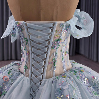 Elegant Off Shoulder Ball Gown Quinceanera Dresses with Sheer Bodice - Rosymae