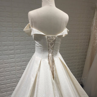 Elegant Off-the-Shoulder Classic Wedding Dresses with V-neck - Rosymae