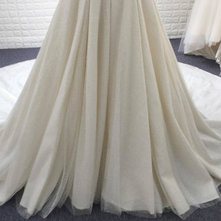 Elegant Off-the-Shoulder Classic Wedding Dresses with V-neck - Rosymae