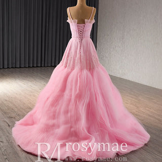 Elegant Prom Gown Wedding Guest Dress With Spaghetti Straps - Rosymae