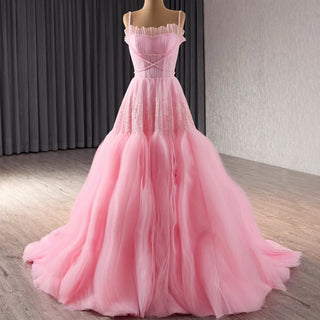 Elegant Prom Gown Wedding Guest Dress With Spaghetti Straps - Rosymae