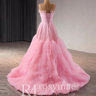 Elegant Prom Gown Wedding Guest Dress With Spaghetti Straps - Rosymae