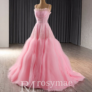 Elegant Prom Gown Wedding Guest Dress With Spaghetti Straps - Rosymae