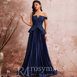 Elegant Sequin Patchwork Strapless Off-Shoulder Women Evening Dress - Rosymae