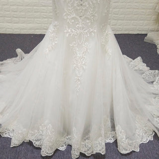Elegant Spaghetti Straps Mermaid Wedding Gown with Beaded Bodice - Rosymae