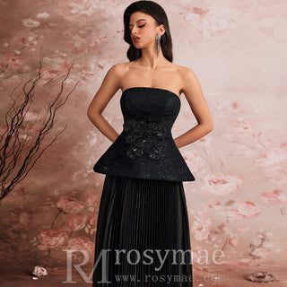 Elegant Strapless Formal Evening Dresss Prom Luxury Wedding Party Gowns - Rosymae