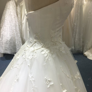 Elegant Sweetheart Strapless Ball Gown Wedding Dress 3D Flowers - Rosymae