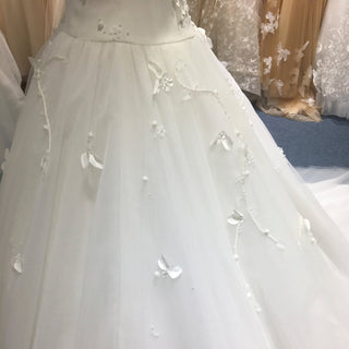 Elegant Sweetheart Strapless Ball Gown Wedding Dress 3D Flowers - Rosymae
