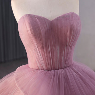 Elegant Tiered Ruffle Ruched Wedding Dress Formal Prom Gown - Rosymae