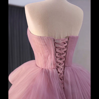 Elegant Tiered Ruffle Ruched Wedding Dress Formal Prom Gown - Rosymae