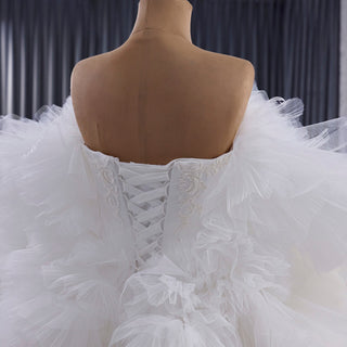 Elegant Unique Design Mermaid Wedding Dress with Ruffled Cape - Rosymae