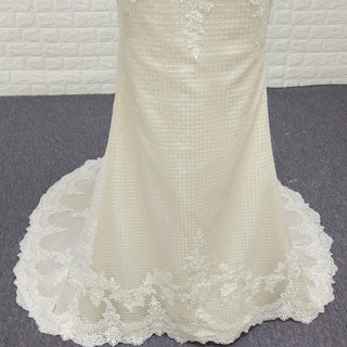 Elegant V-neck Mermaid Lace Spaghetti Straps Dress with Open Back - Rosymae