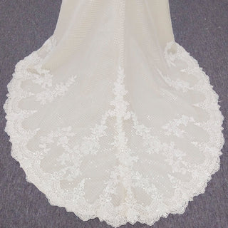 Elegant V-neck Mermaid Lace Spaghetti Straps Dress with Open Back - Rosymae