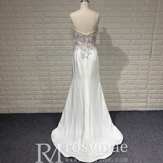 Elegant Women Colorful Mermaid Wedding Dress with Spaghetti Strap - Rosymae