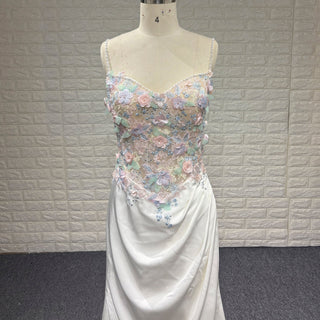 Elegant Women Colorful Mermaid Wedding Dress with Spaghetti Strap - Rosymae