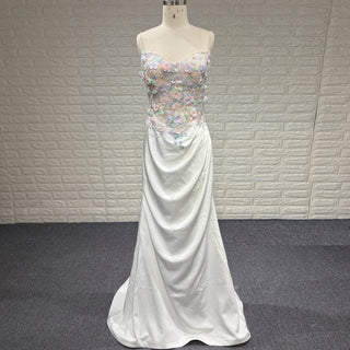 Elegant Women Colorful Mermaid Wedding Dress with Spaghetti Strap - Rosymae