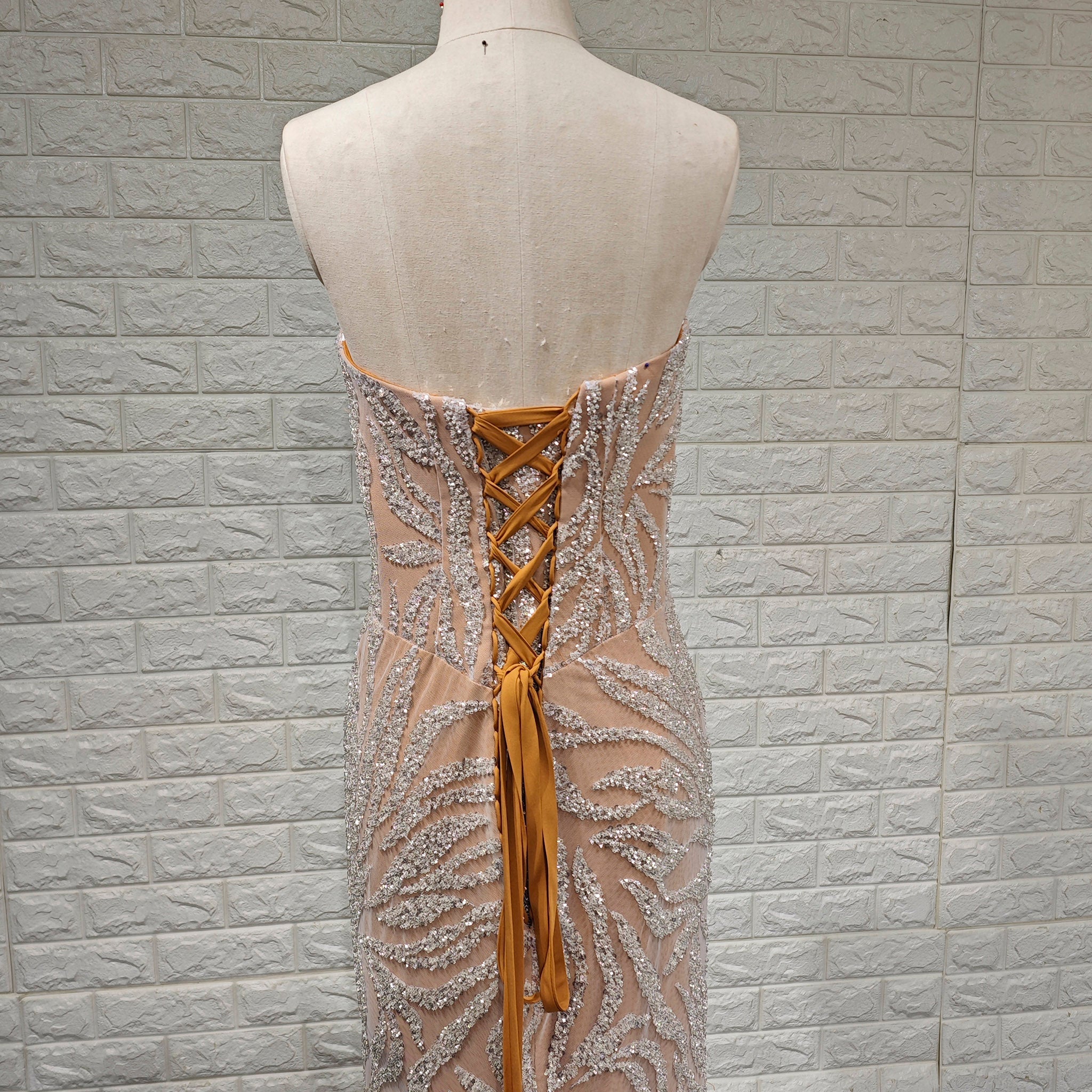 Elegant Women V Neck Sequin Maxi Evening Dress with Sparkly - Rosymae