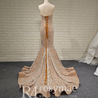 Elegant Women V Neck Sequin Maxi Evening Dress with Sparkly - Rosymae
