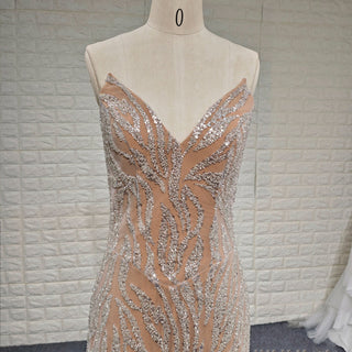 Elegant Women V Neck Sequin Maxi Evening Dress with Sparkly - Rosymae