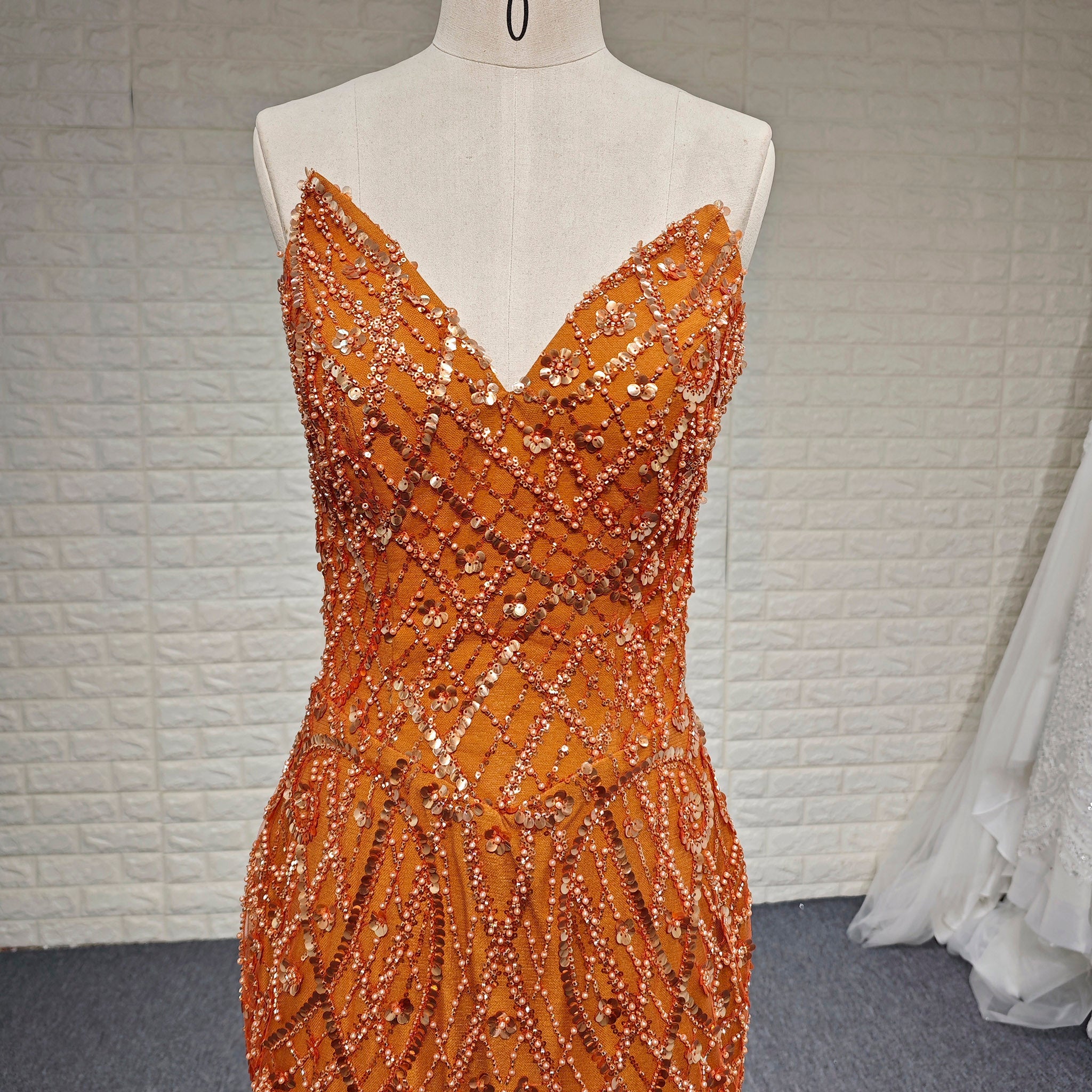 Elegant Women V Neck Sequin Maxi Evening Dress with Sparkly - Rosymae