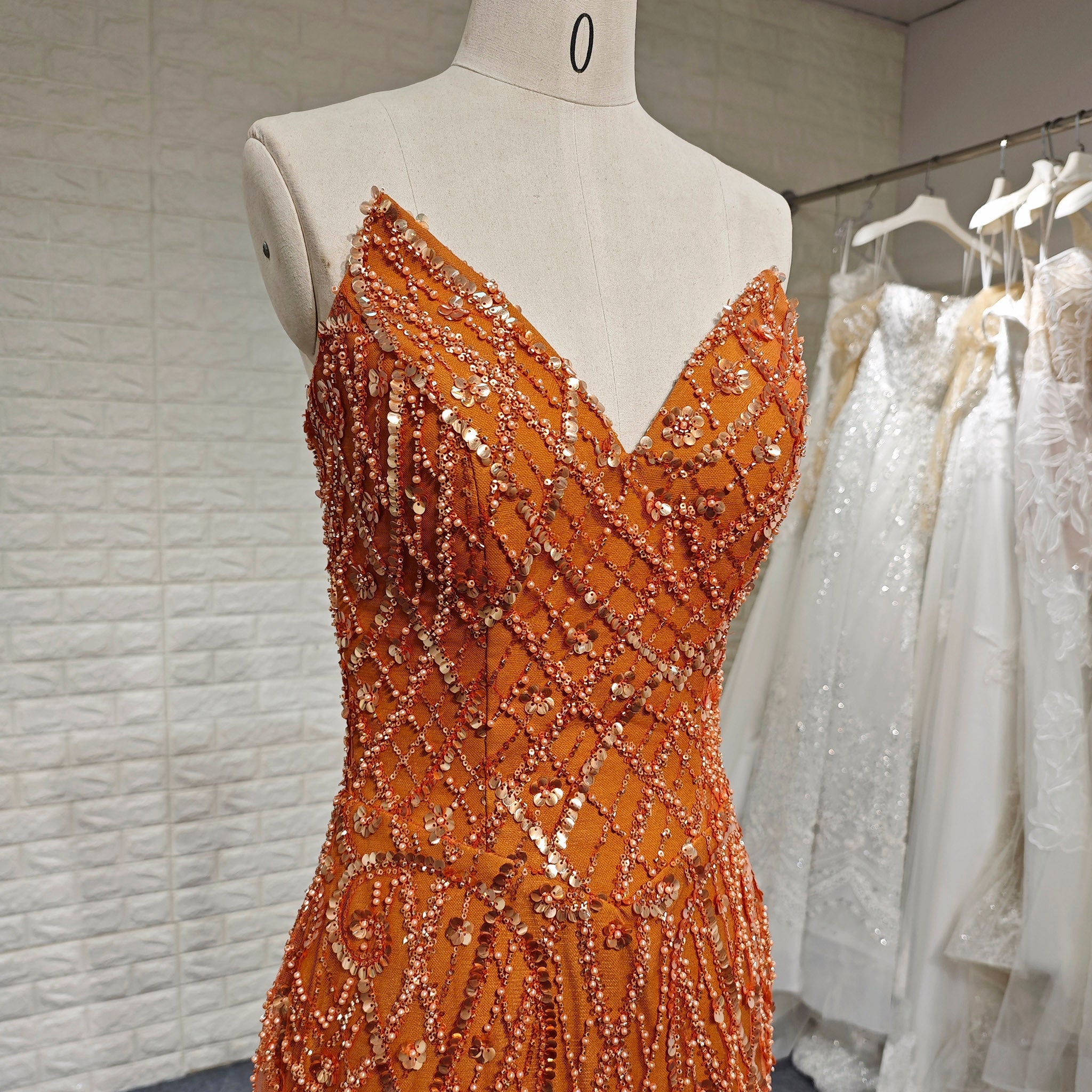 Elegant Women V Neck Sequin Maxi Evening Dress with Sparkly - Rosymae