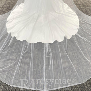 Elegantly Simple Low Back V-Neck Mermaid Wedding Dress with Wide Strap - Rosymae