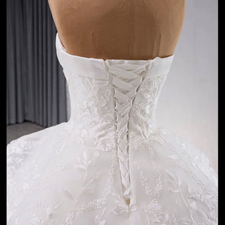 Exquisitely Handcrafted Romantic Ball Gown Wedding Dress Sweetheart Neck - Rosymae