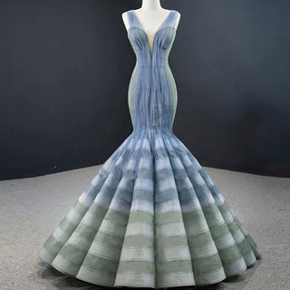 Fabulous Trumpet Red Carpet Evening Dresses with Vneck - Rosymae