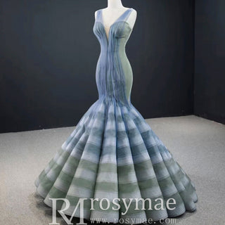 Fabulous Trumpet Red Carpet Evening Dresses with Vneck - Rosymae