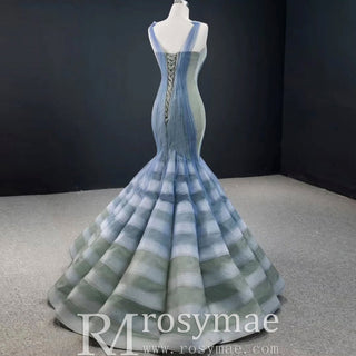 Fabulous Trumpet Red Carpet Evening Dresses with Vneck - Rosymae