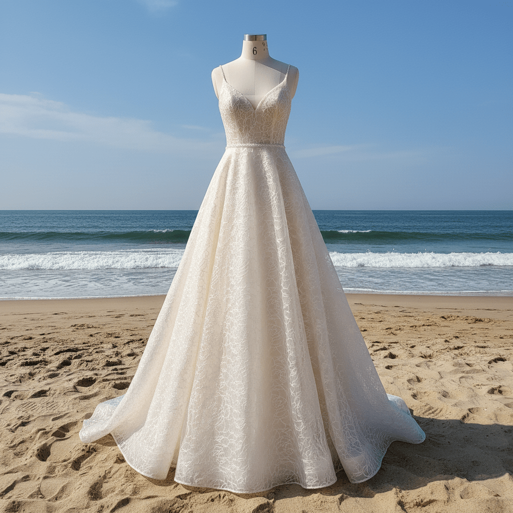 Fairy Tale Spaghetti Straps Princess Lace Wedding Dress with Pocket - Rosymae