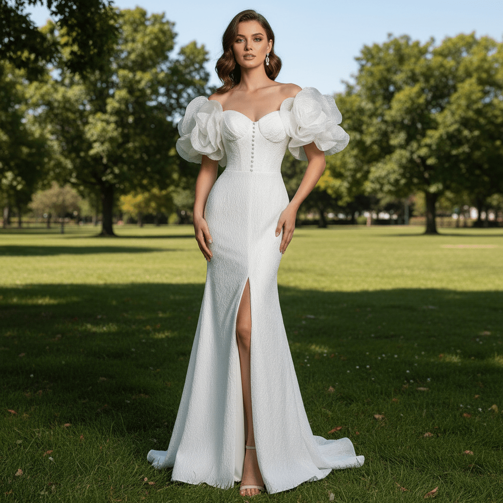mermaid wedding dress with leg slit Satin Mermaid Wedding Dress, Lace Sweetheart Neckline, Thigh Slit