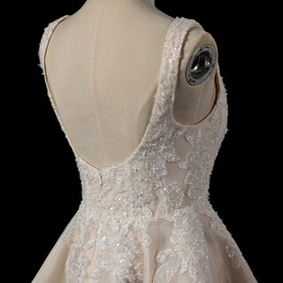 Fairytale Mini Wedding Dress with Square Neckline - Rosymae