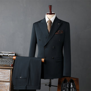 Fashion Men's Double Breasted Korean Business Suit Set - Rosymae