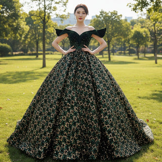 Fashion Off The Shoulder Ball Gown Sparky Sequins Quinceanera Dresses - Rosymae