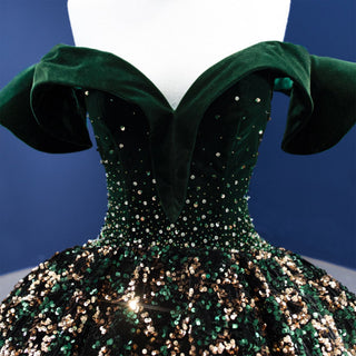 Fashion Off The Shoulder Ball Gown Sparky Sequins Quinceanera Dresses - Rosymae