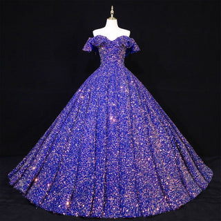 Fashion Sequins Ball Prom Gowns Floor Length Quinceanera Dress - Rosymae