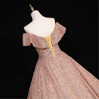 Fashion Sequins Ball Prom Gowns Floor Length Quinceanera Dress - Rosymae