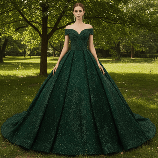 Fashion Sequins Off The Shoulder Ball Gown Quinceanera Dresses - Rosymae