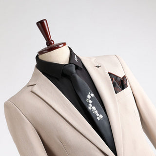Fashion Single Button Slim Fit Business 3 Pieces Suit Set - Rosymae