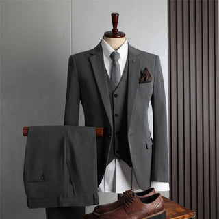 Fashion Single Button Slim Fit Business 3 Pieces Suit Set - Rosymae