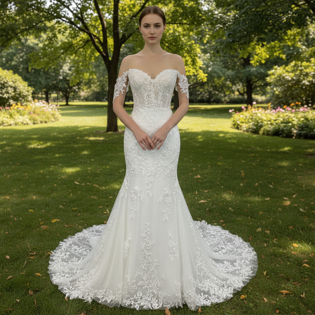 Lace Mermaid Wedding Dress with Sweetheart Neckline | Online Bridal Shop Rosymae Lace Mermaid Wedding Dress with Sweetheart Neckline | Online Bridal Shop Rosymae