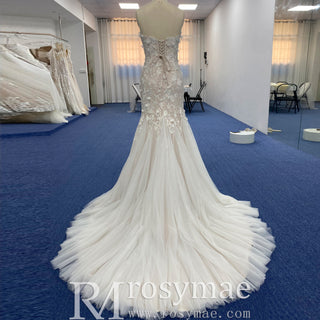 Princess Off the Shoulder Tulle Lace Wedding Dress