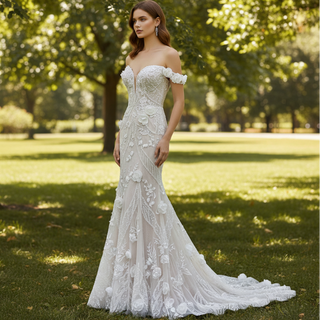 Sweetheart Neckline Princess Fit and Flare Wedding Dress